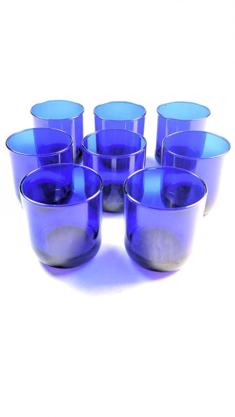 3.5 in Libbey Cobalt Blue Tumbler Glasses, Set of 8